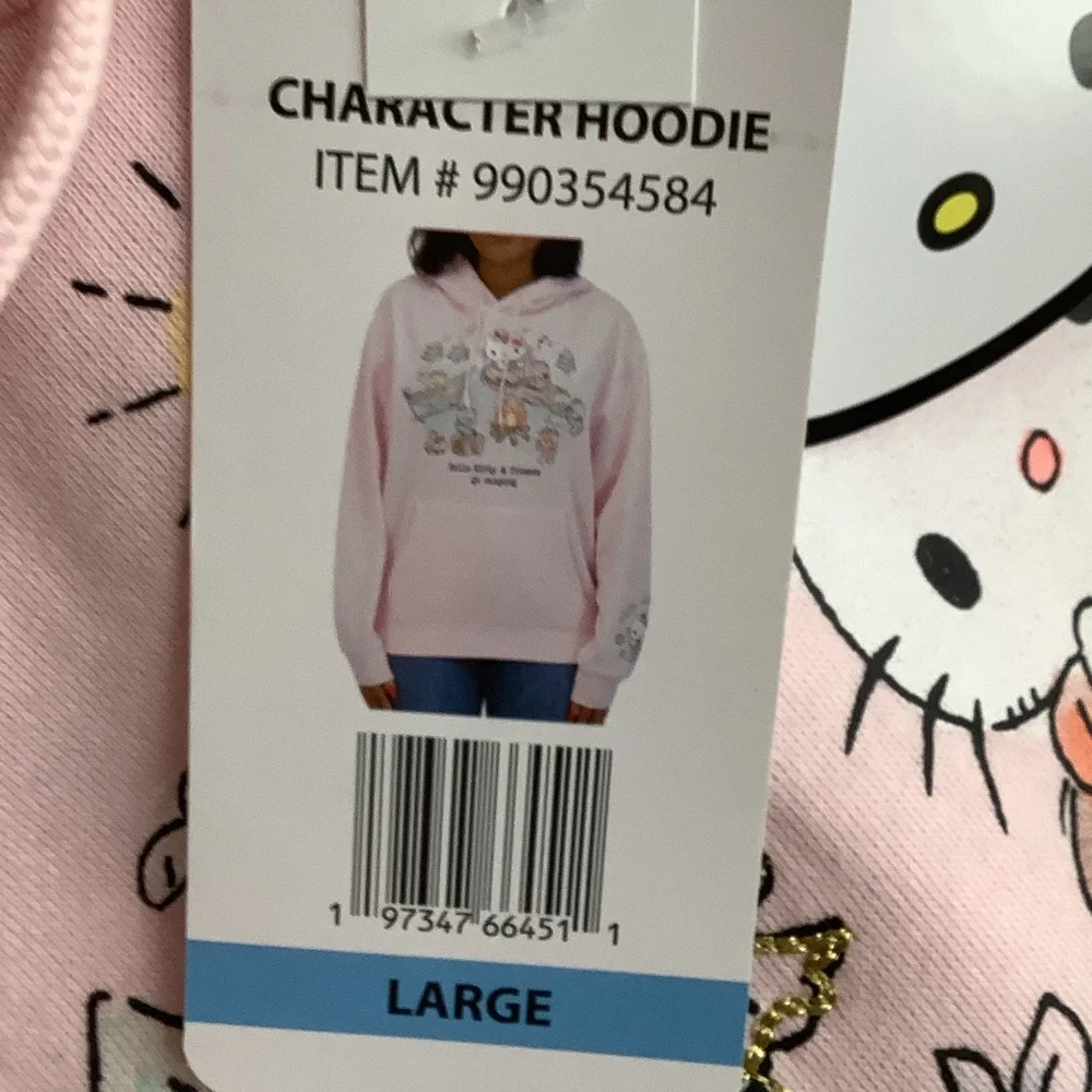 Hello Kitty Pastel Pink Hoodie with Camping Print - Picture 7 of 7